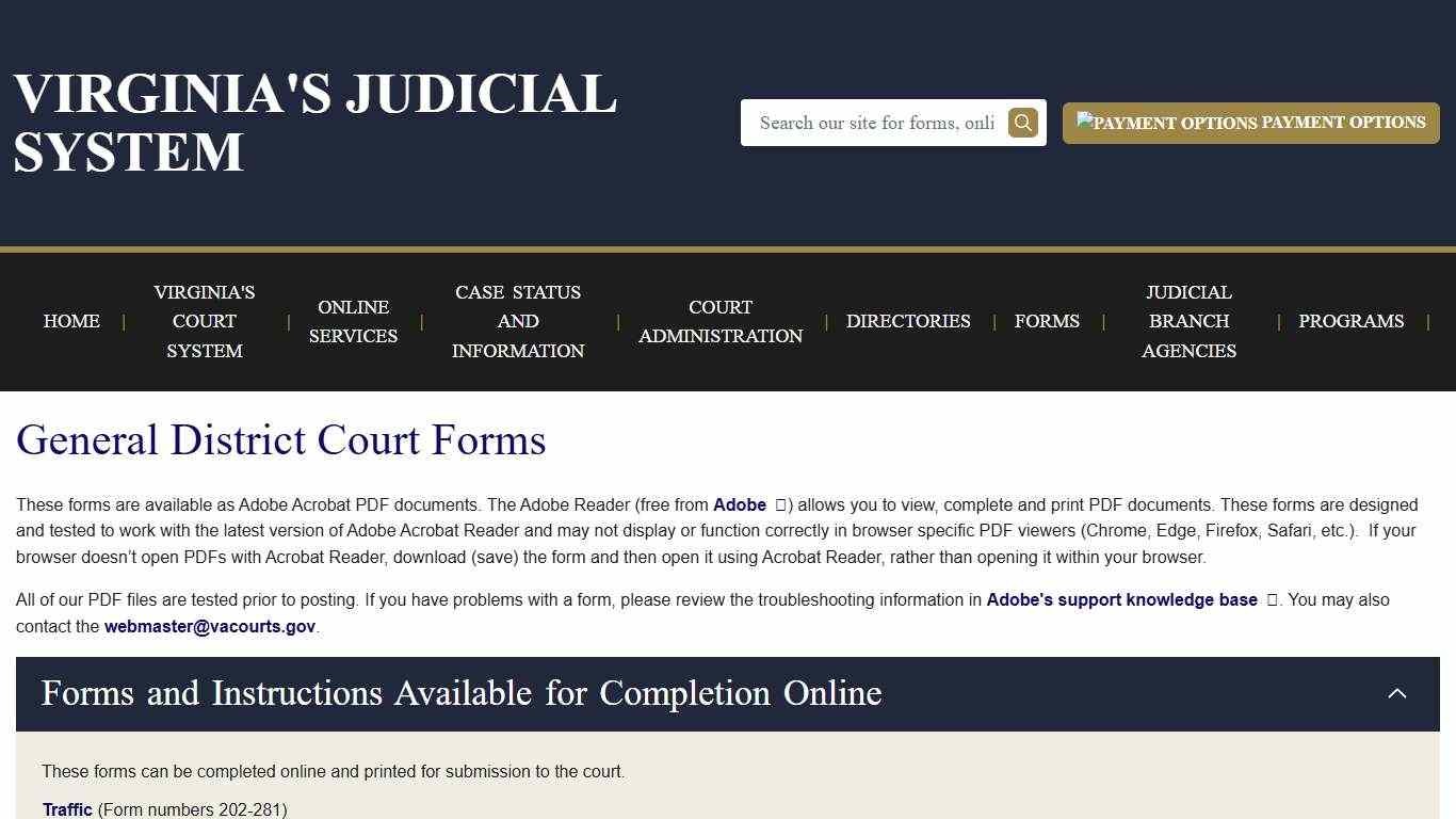 General District Court Forms Virginia Court System