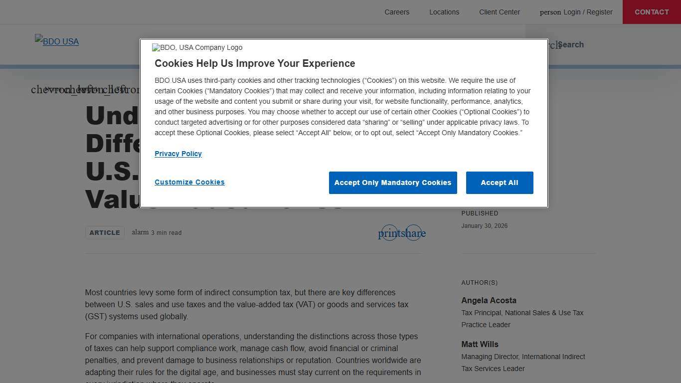 U.S. Sales and Use Tax vs VAT and GST Differences BDO